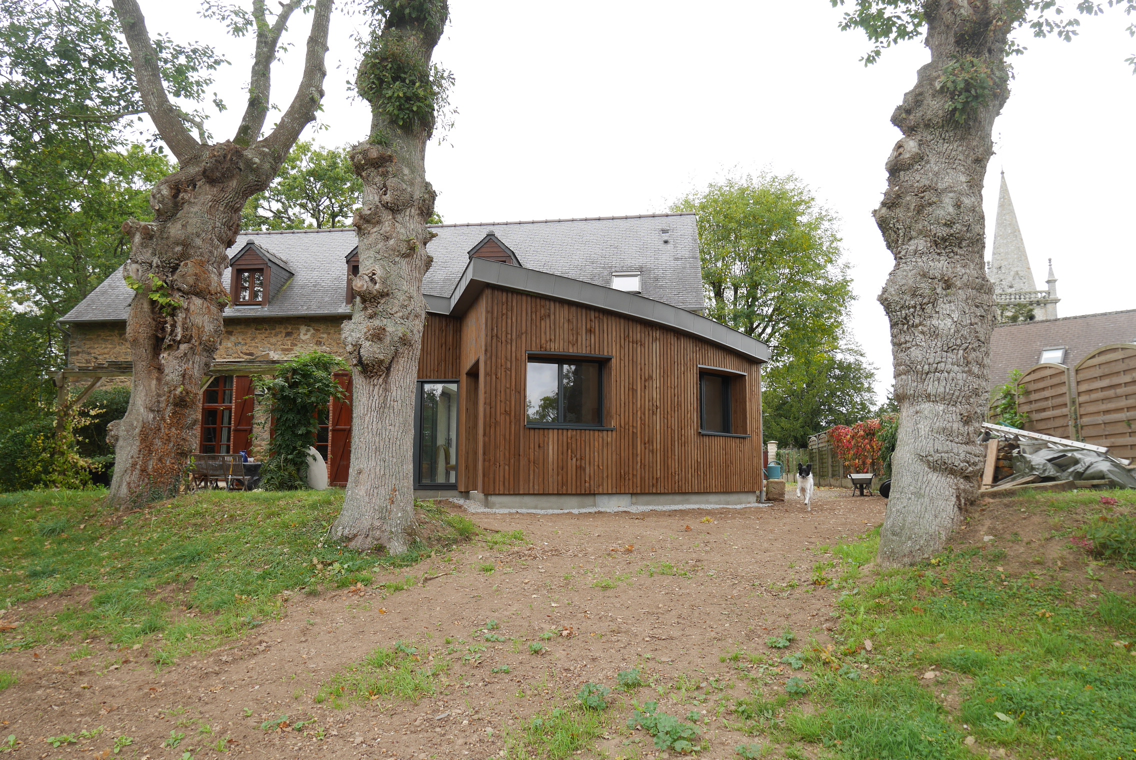 Rénovation extension bioclimatique d'une maison à Bohal