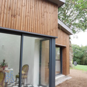 Rénovation extension bioclimatique d'une maison à Bohal